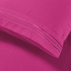 Essential Solid 3 Line Embroidery - Soft as a Hotel Premium Quality, 4-Piece Sheet Set, Bright Shades