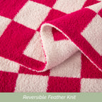 50" x 70"  Ultra Soft Checkered Knitted Throw Blanket