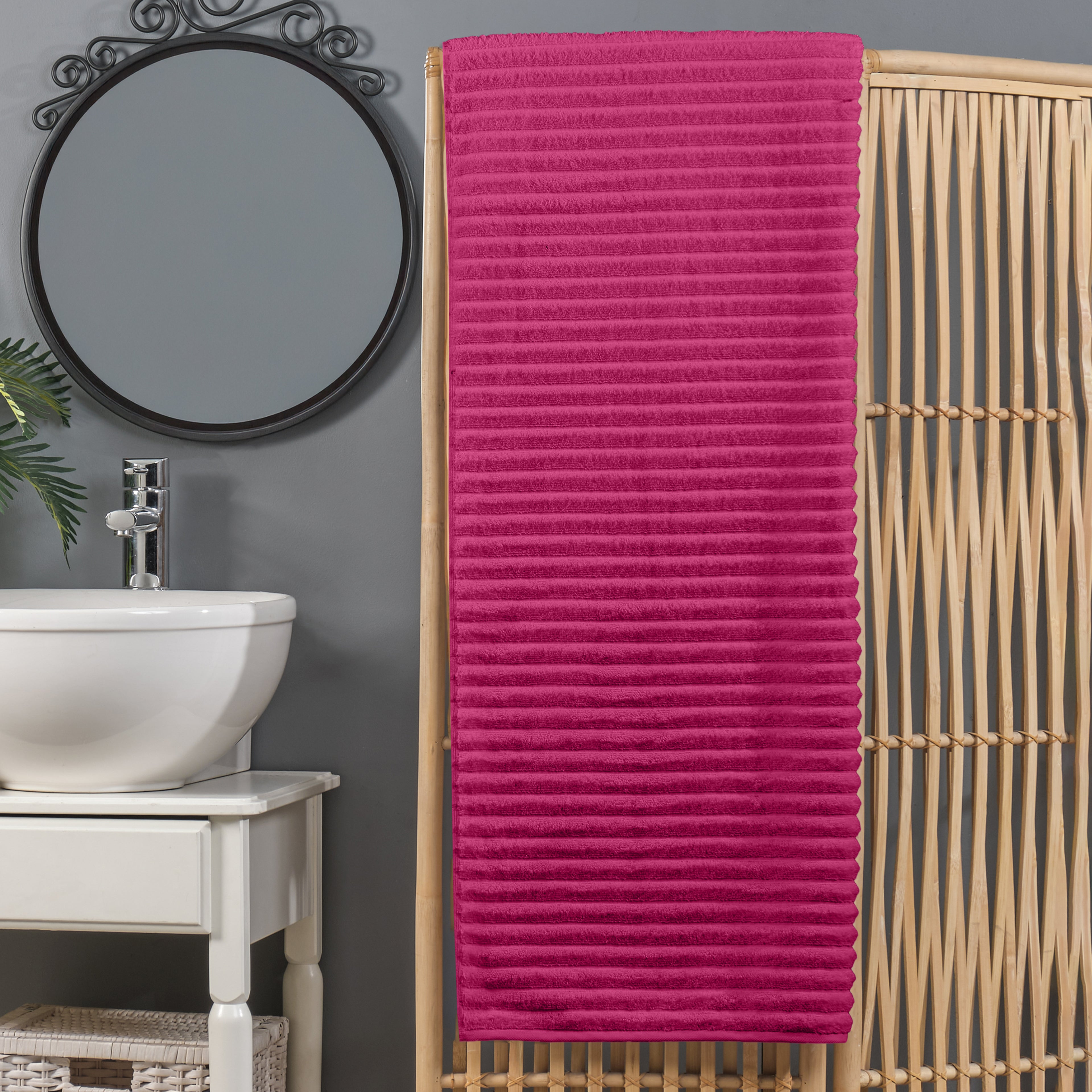 1-Piece Premium Turkish Cotton Corduroy Stripe Oversized Bath Sheet Towel 40 x 80 Inch