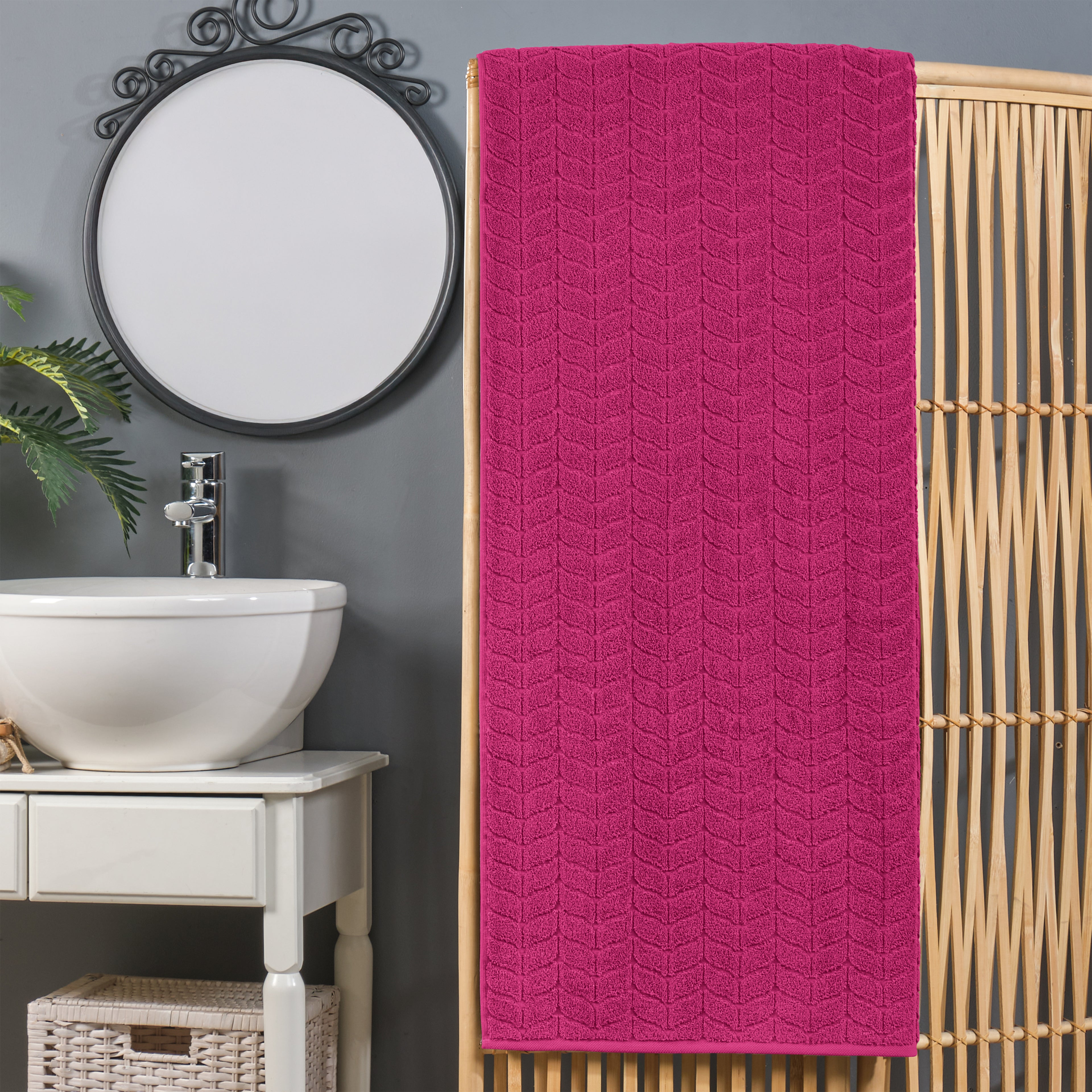 1-Piece Premium Turkish Cotton Braided Oversized Bath Sheet Towel 40 x 80 Inch