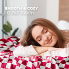 50" x 70"  Ultra Soft Checkered Knitted Throw Blanket