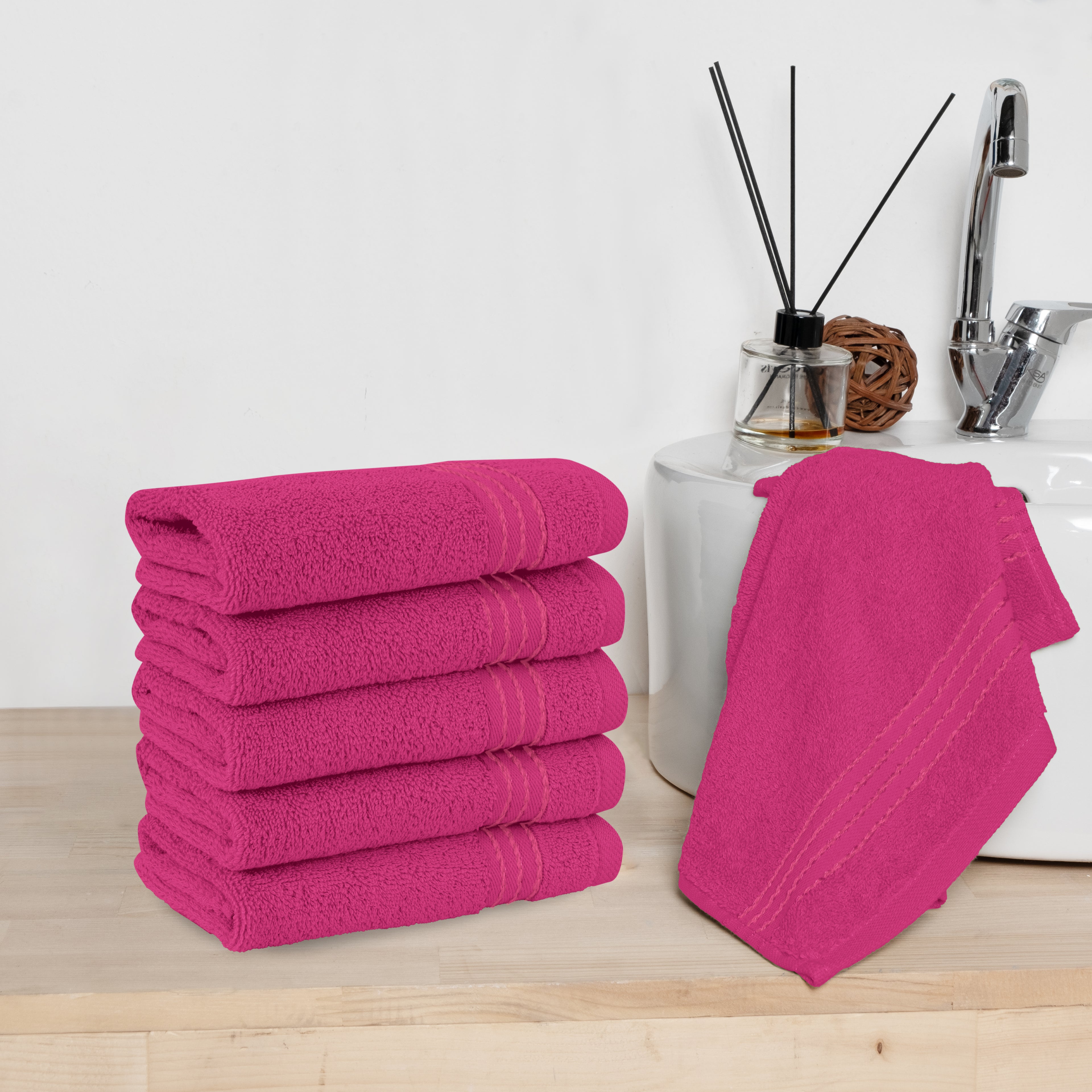 6-Pack Premium Turkish Cotton Washcloths Set, 13 x 13 inch