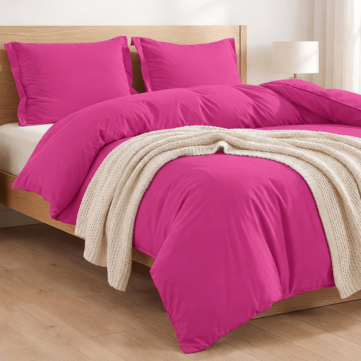 Essential 3-Piece Solid Duvet Cover Set