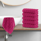 6-Pack Premium Turkish Cotton Braided Washcloths Set, 13 x 13 inch