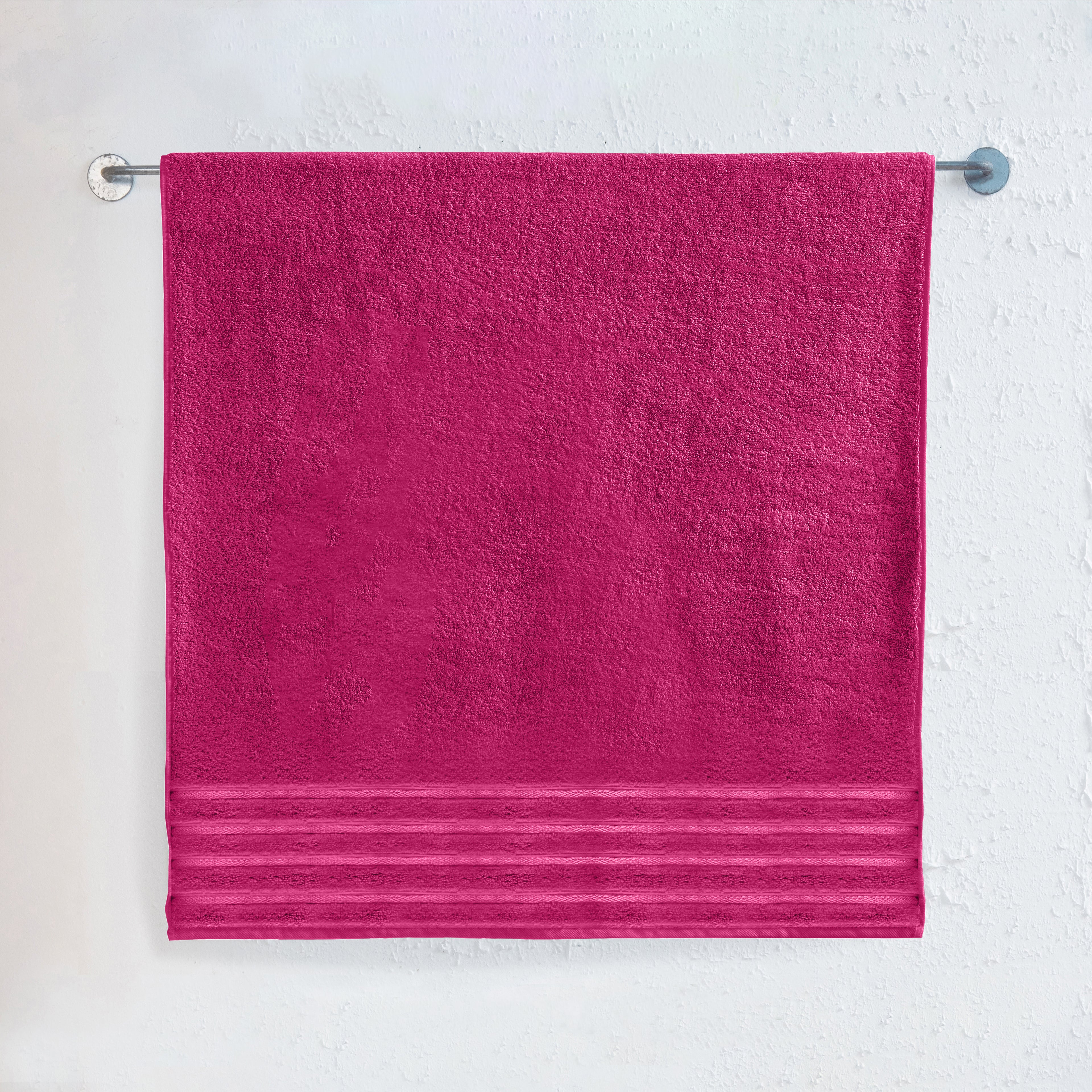 1-Piece Premium Turkish Cotton 4 Lines Stripe Jumbo Towel, 35x 70 inch