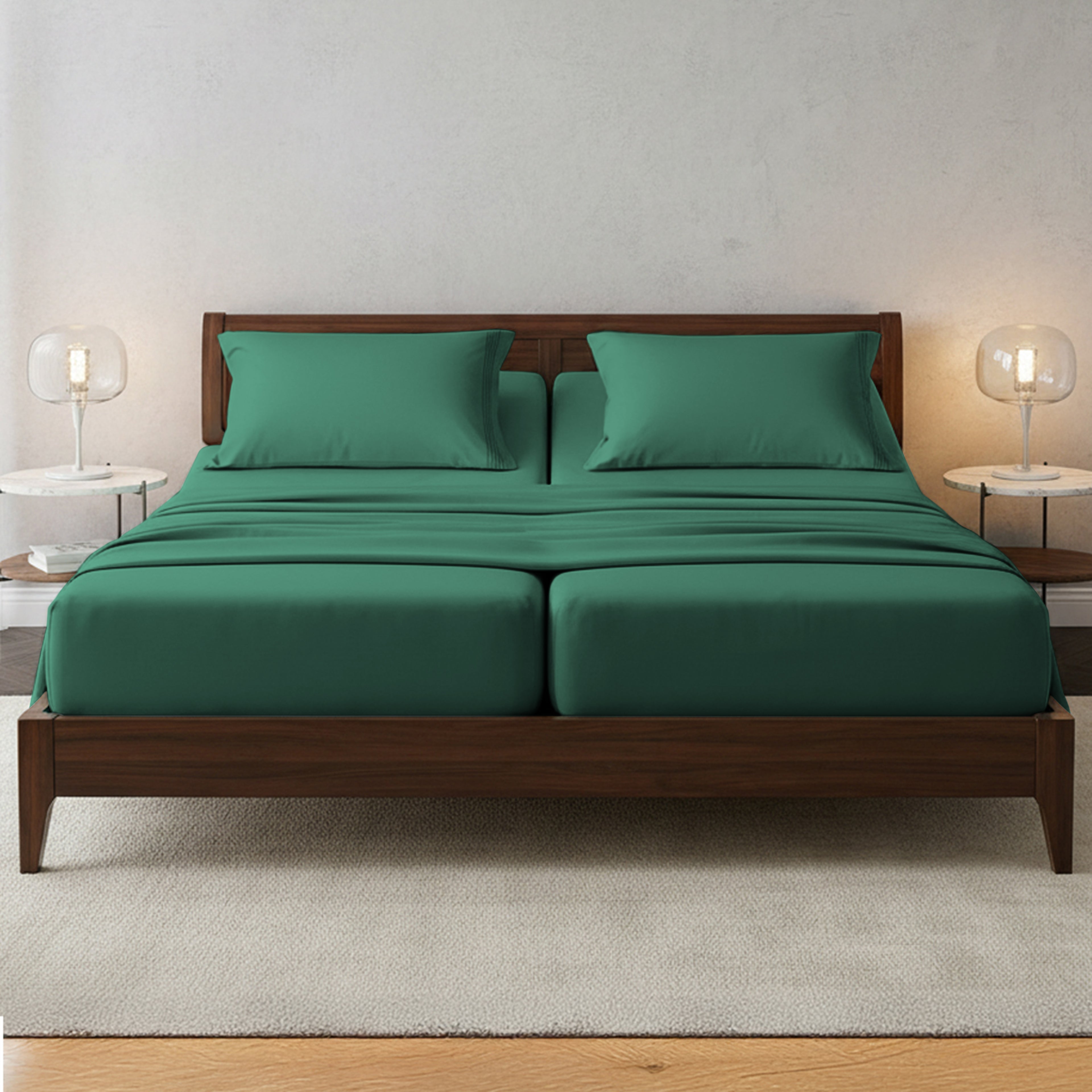 Essential 4-Piece 3-Line Embroidery Sheet Set, Soft as a Hotel Premium Quality,  Moody Shades