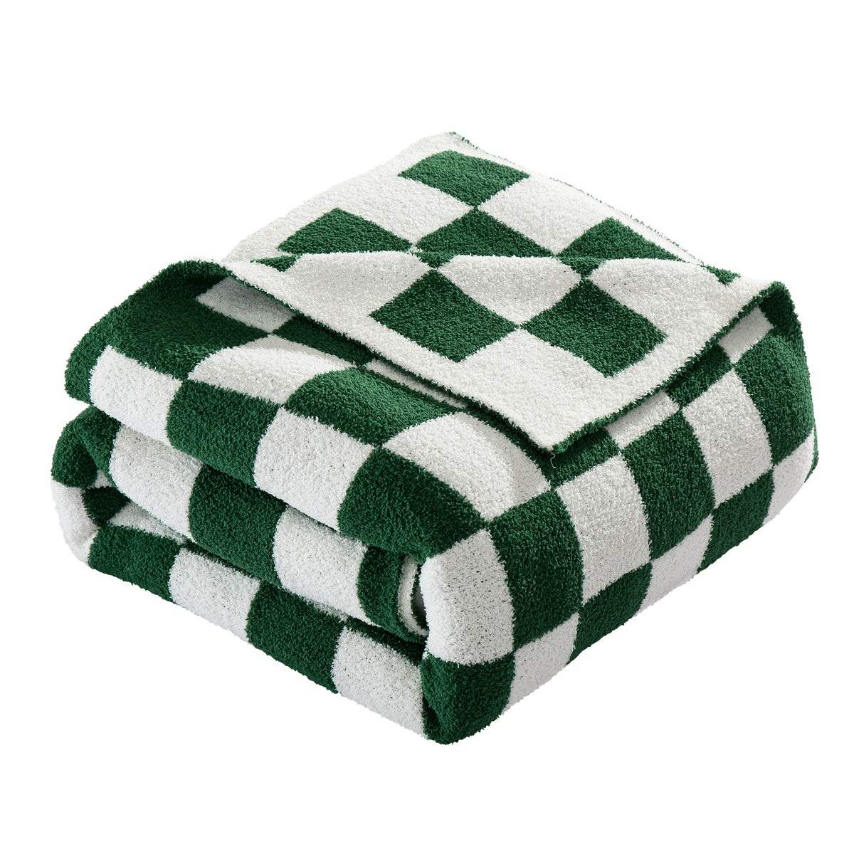 50" x 70"  Ultra Soft Checkered Knitted Throw Blanket