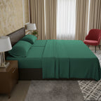 Essential 4-Piece 3-Line Embroidery Sheet Set, Soft as a Hotel Premium Quality,  Moody Shades