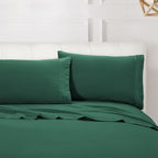 Essential 4-Piece 3-Line Embroidery Sheet Set, Soft as a Hotel Premium Quality,  Moody Shades