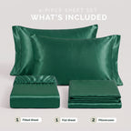 Fine 4-Piece Silky Satin Sheet Set, Moody Shades