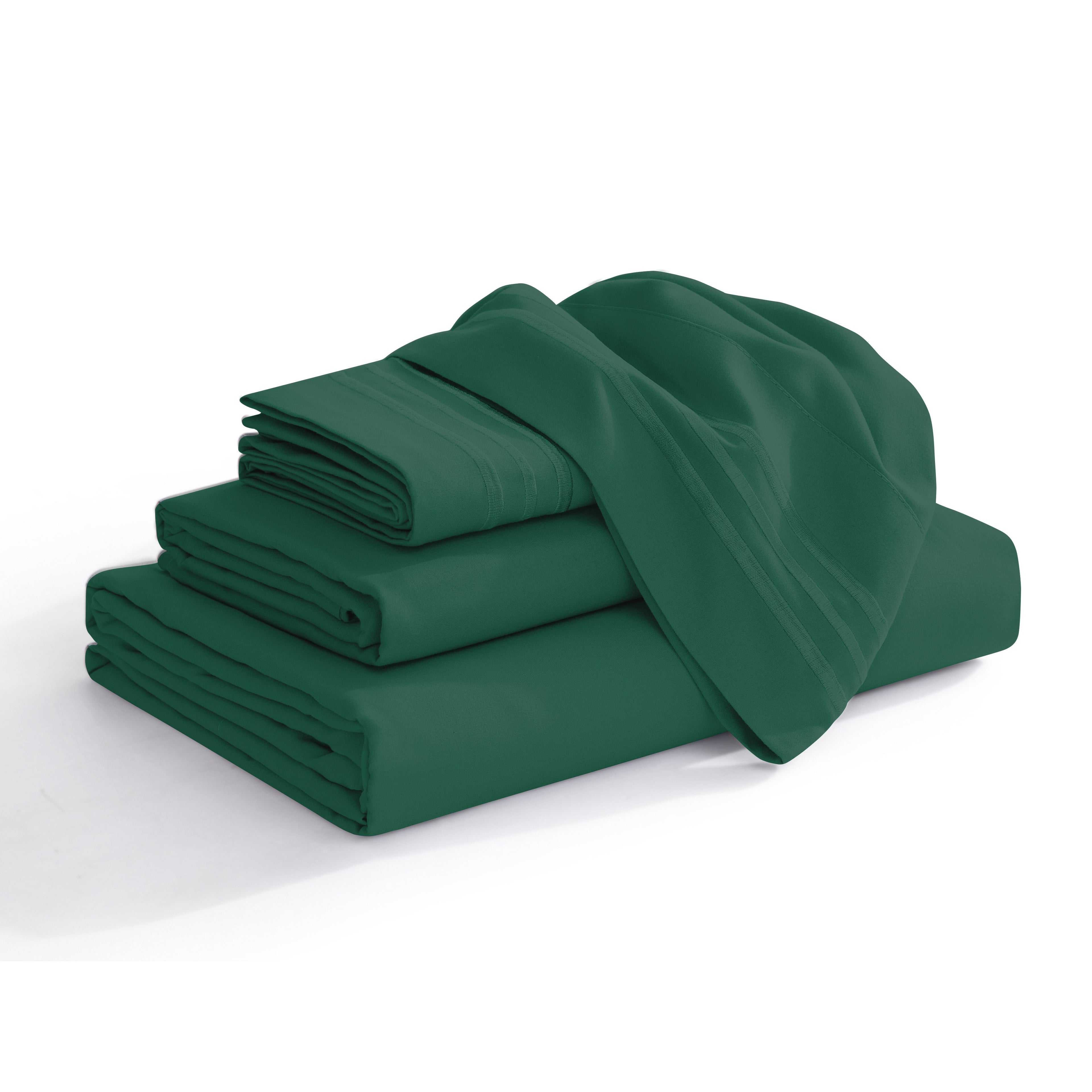 Extra deep 18-24 Inch Pocket 3 Line Embroidery, 4-Piece Sheet Set, Moody Shades