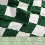 50" x 70"  Ultra Soft Checkered Knitted Throw Blanket
