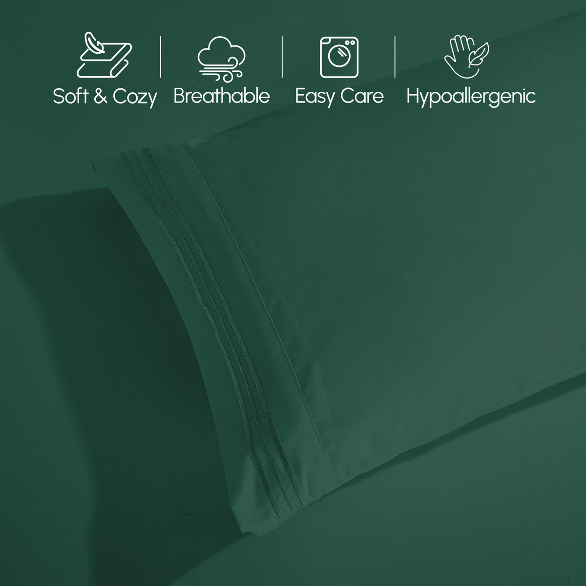 Essential 6-Piece 3-Line Embroidery Sheet Set, Soft as a Hotel Premium Quality,  Moody Shades