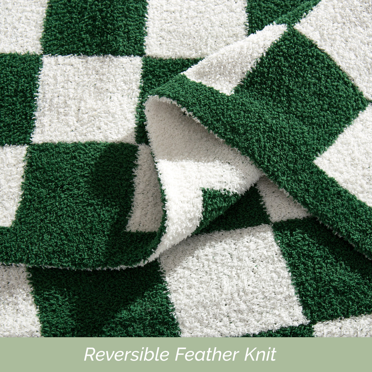 50" x 70"  Ultra Soft Checkered Knitted Throw Blanket
