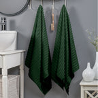 2-Pack Premium Turkish Cotton Corduroy Stripe Bath Towel Set, 27 x 54 inch