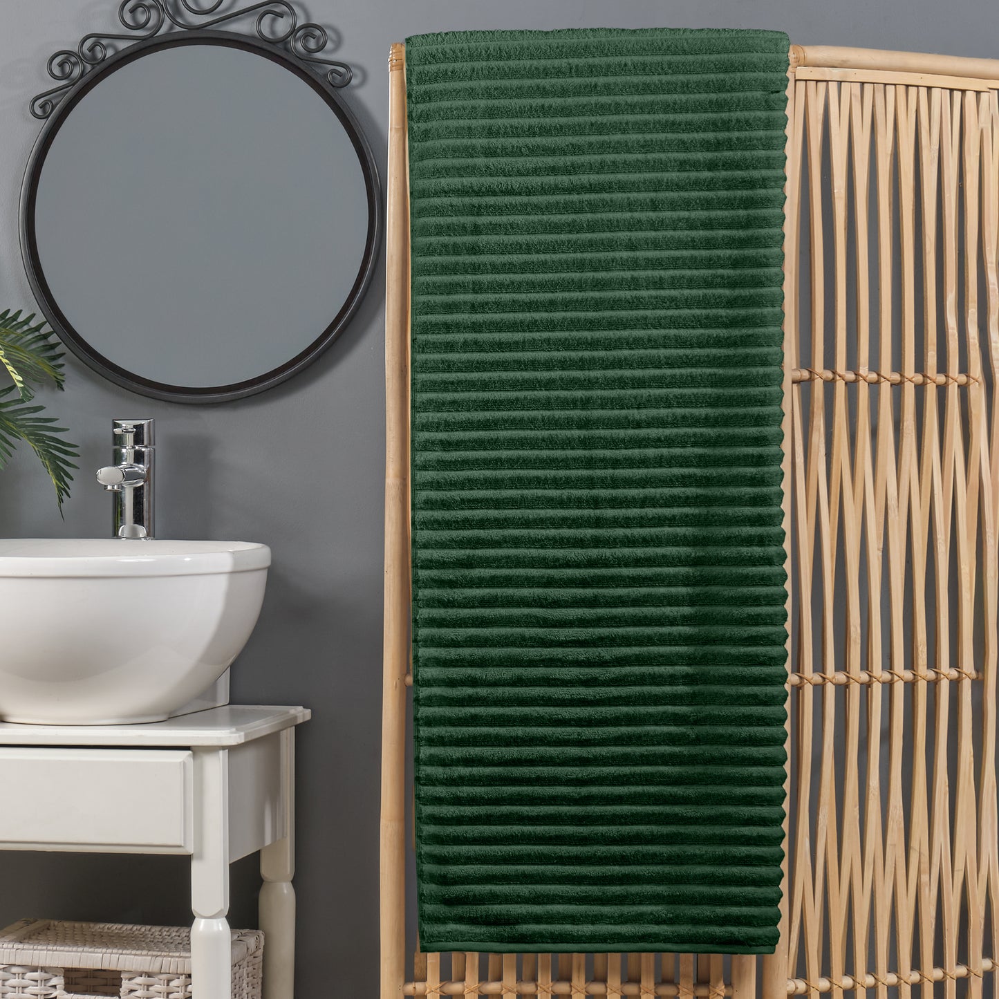 Elegant Comfort 1-Piece Premium Turkish Cotton Corduroy Stripe Oversized Bath Sheet Towel 40 x 80 Inch