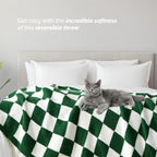 50" x 70"  Ultra Soft Checkered Knitted Throw Blanket