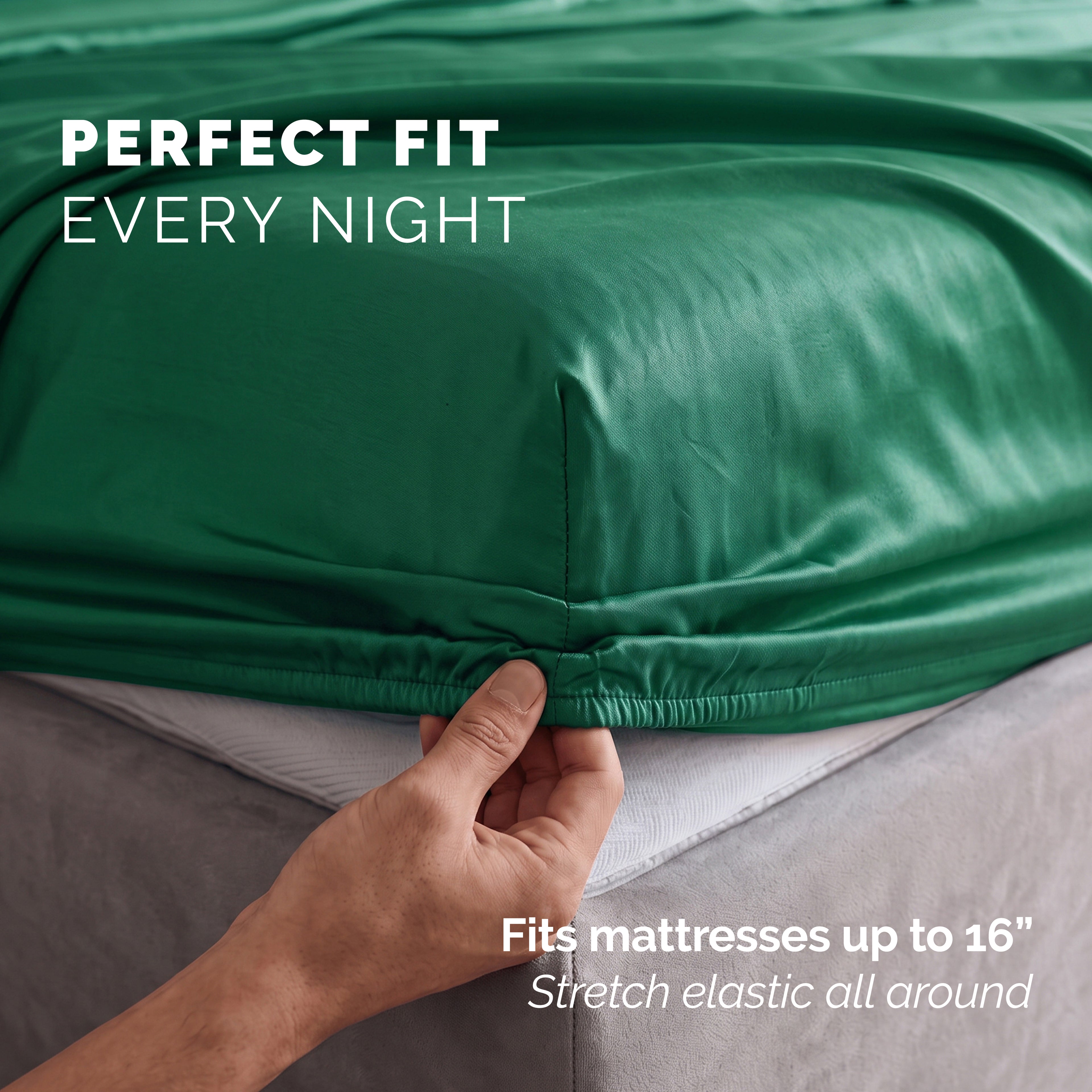 Fine 4-Piece Silky Satin Sheet Set, Moody Shades