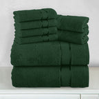 8-Piece Turkish Cotton Towel Set, 4 Washcloths, 2 Hand Towels and 2 Bath Towels