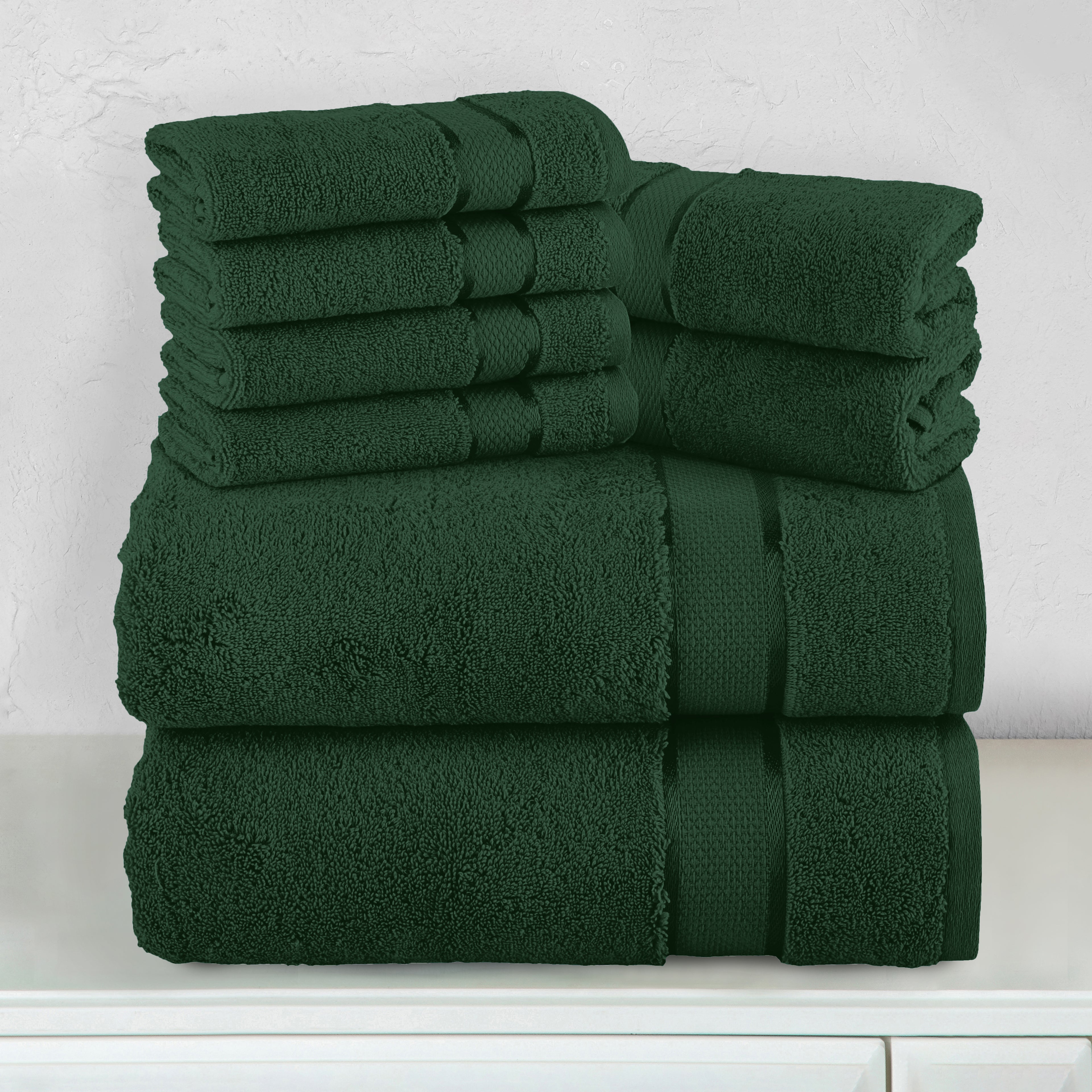8-Piece Turkish Cotton Towel Set, 4 Washcloths, 2 Hand Towels and 2 Bath Towels