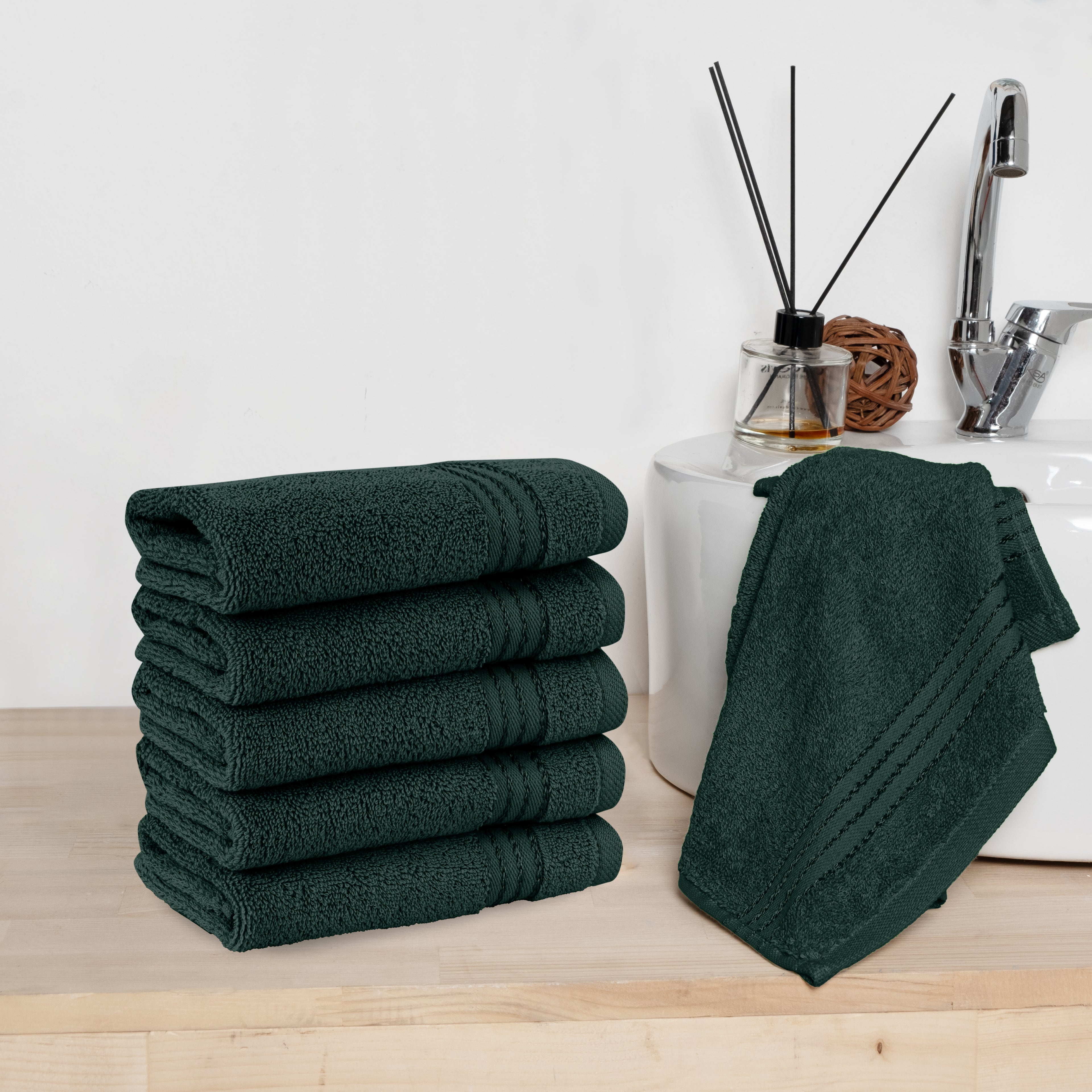 6-Pack Premium Turkish Cotton Washcloths Set, 13 x 13 inch