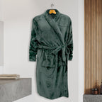 Men Shawl Collar Velvet Fleece Long Bathrobe