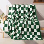 50" x 70"  Ultra Soft Checkered Knitted Throw Blanket