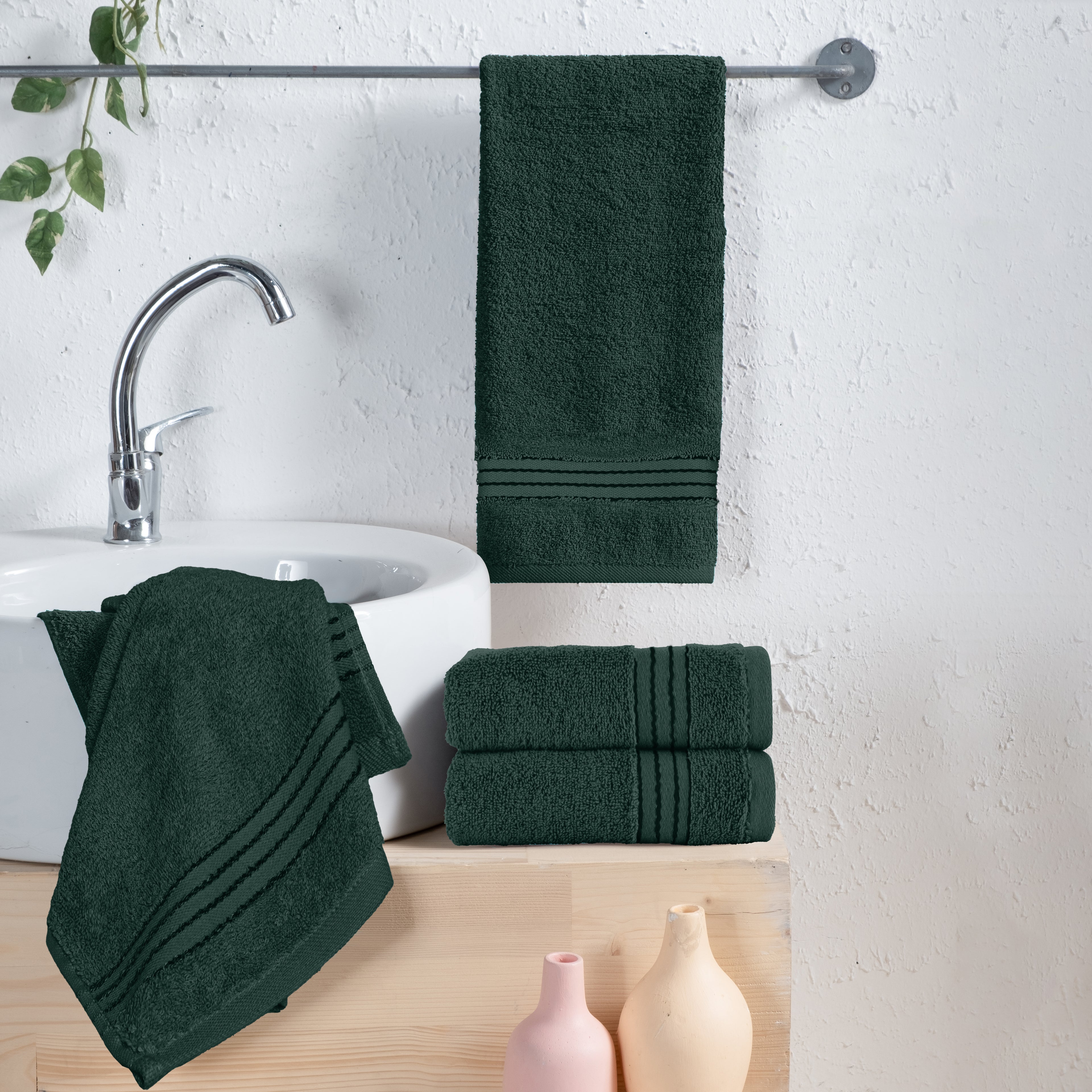 4-Pack Premium Turkish Cotton Hand Towel Set, 16 x 28 inch