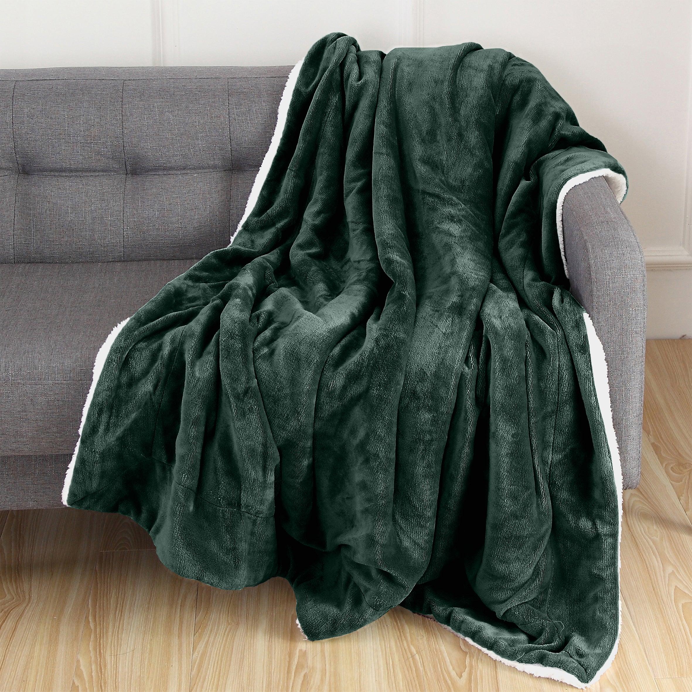 Reversible Sherpa Throw Blanket - Sherpa Back Throw Blanket