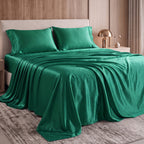 Fine 4-Piece Silky Satin Sheet Set, Moody Shades