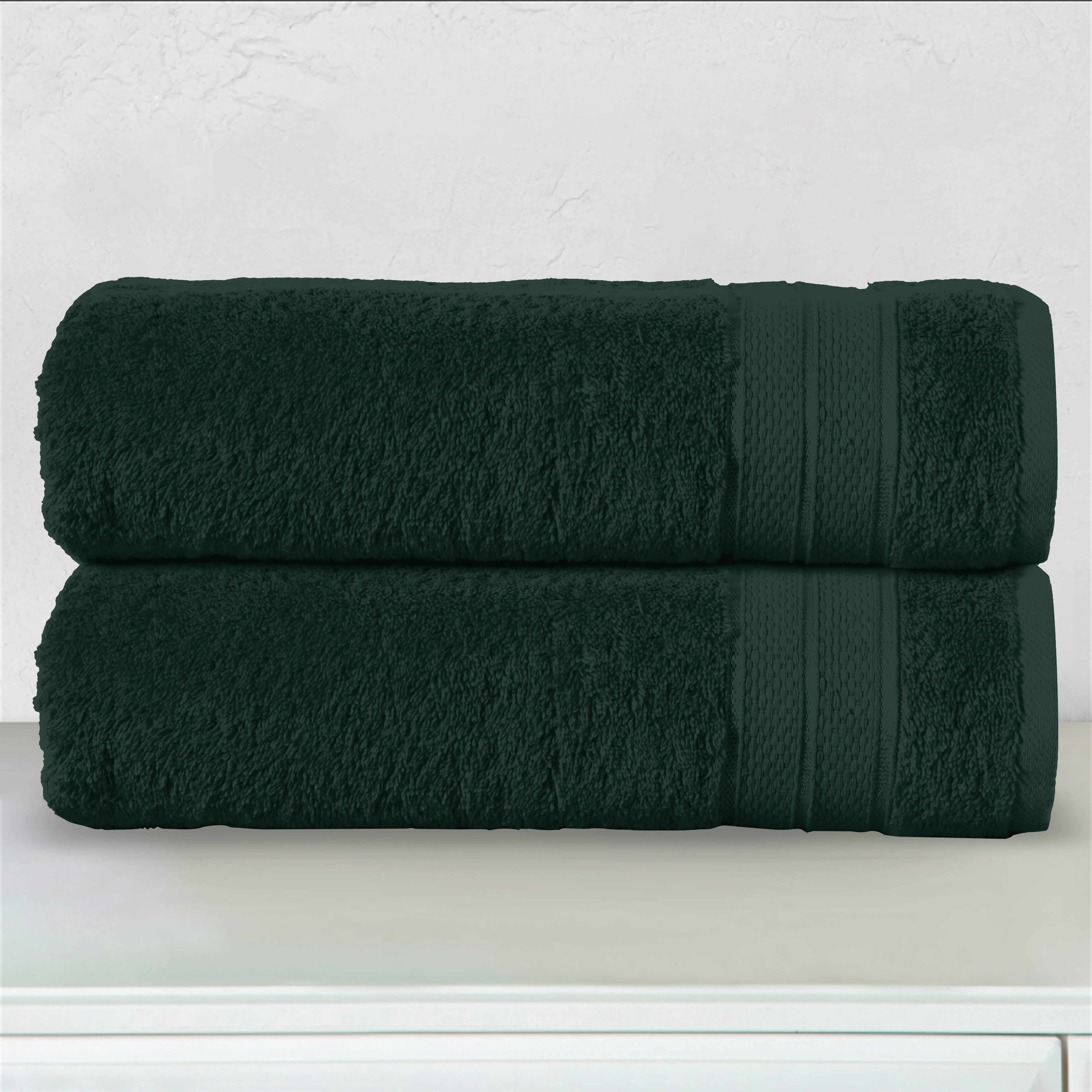 2-Pack Turkish Cotton Three Line Popcorn Bath Towel Set, 27 x 54 inch