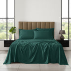 6-Piece Dobby Stripe Printed Bed Sheet Set- Soft as a Hotel Premium Quality