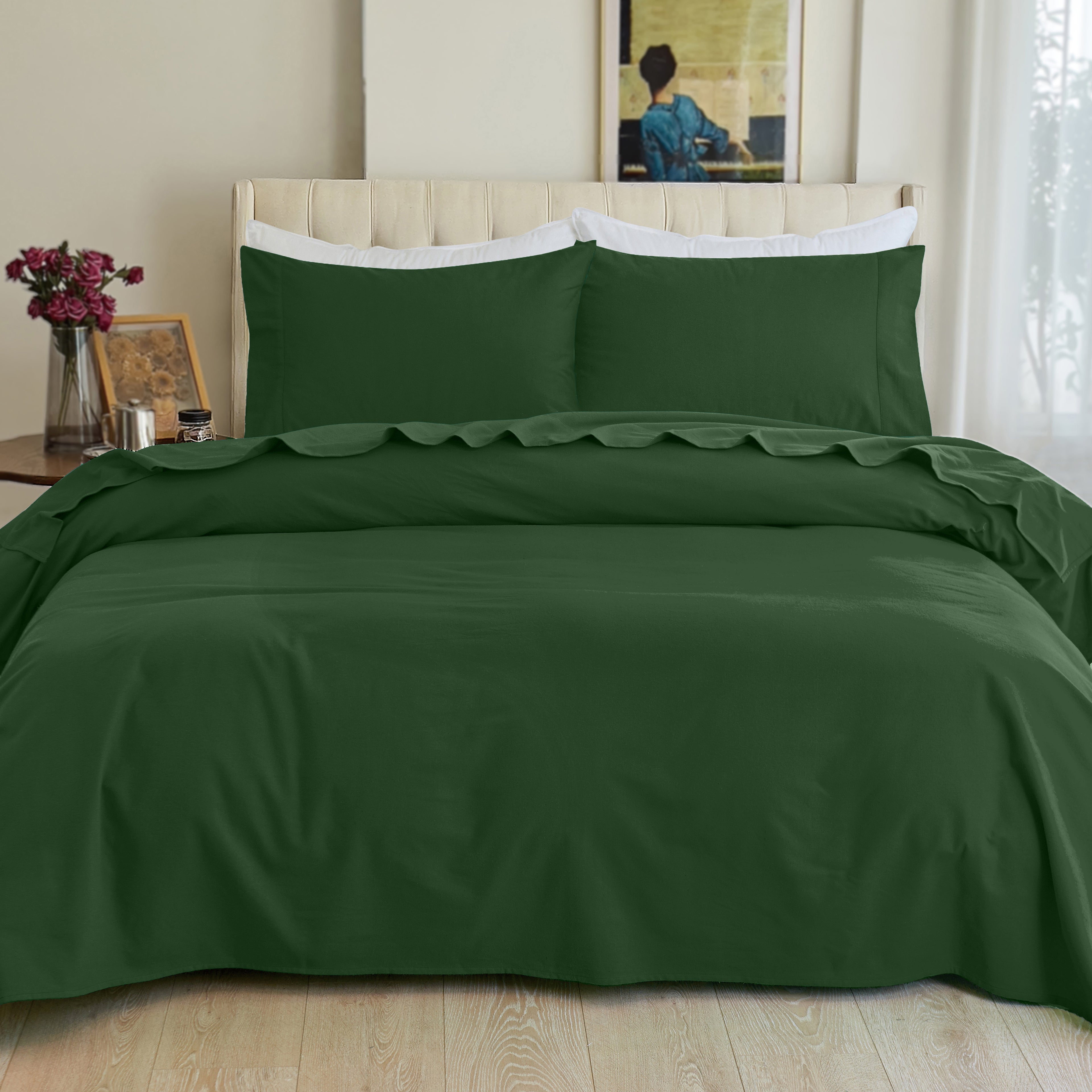 4-Piece Cotton Flannel Sheet Set - 100% Turkish Cotton