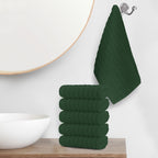 6-Pack Premium Turkish Cotton Corduroy Stripe Washcloths Set, 13 x 13 inch