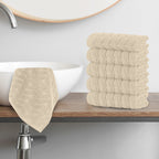 6-Pack Premium Turkish Cotton Braided Washcloths Set, 13 x 13 inch