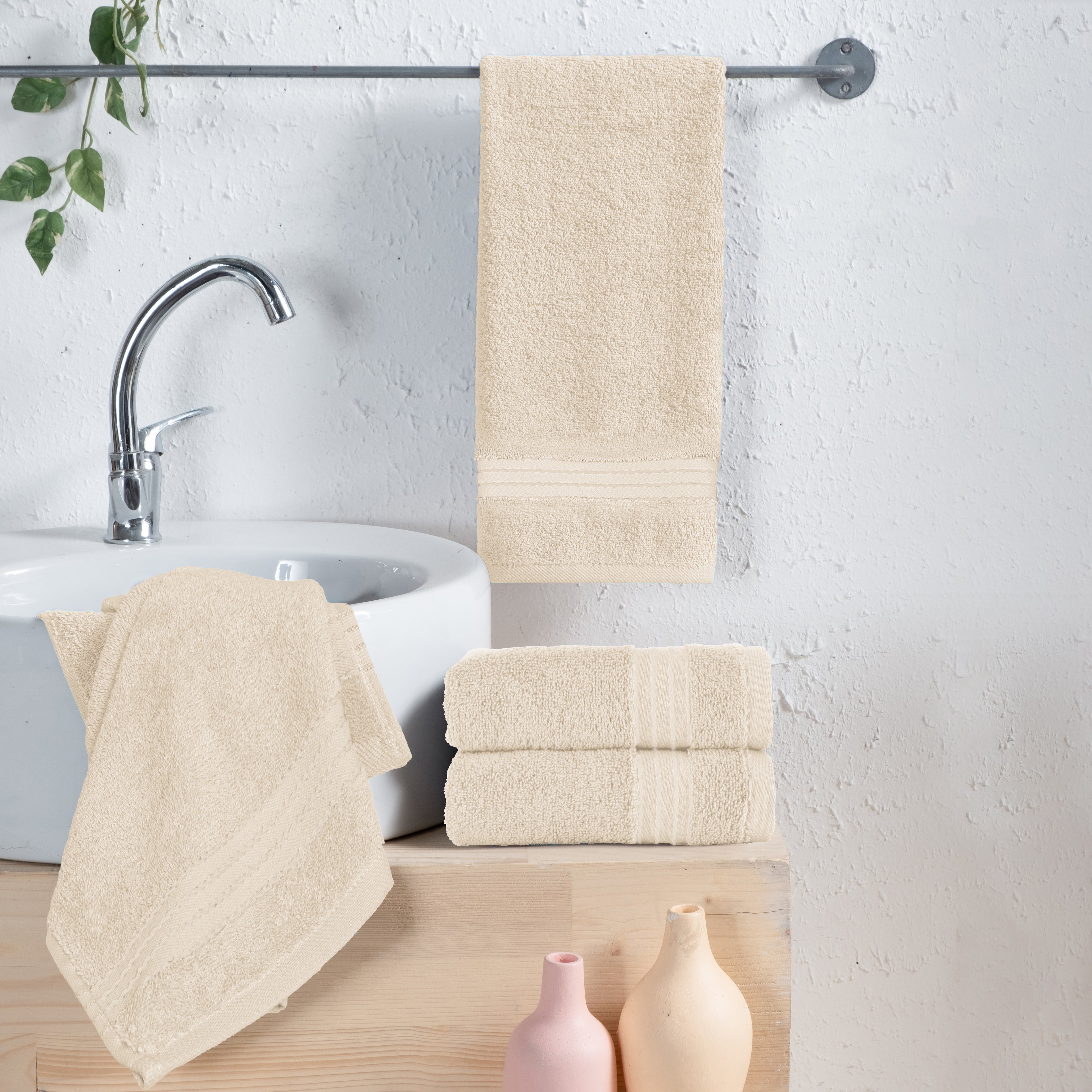 4-Pack Premium Turkish Cotton Hand Towel Set, 16 x 28 inch