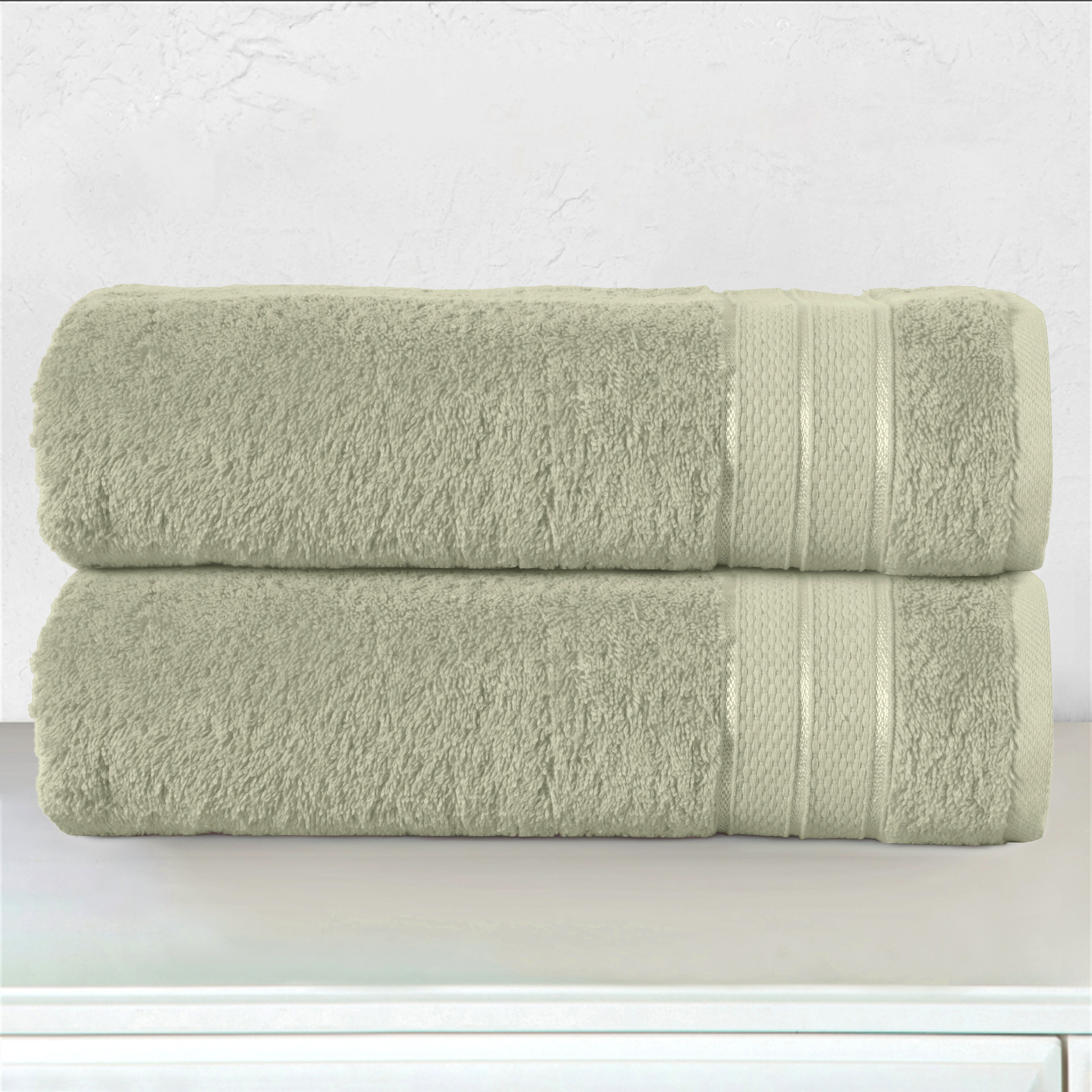 2-Pack Turkish Cotton Three Line Popcorn Bath Towel Set, 27 x 54 inch
