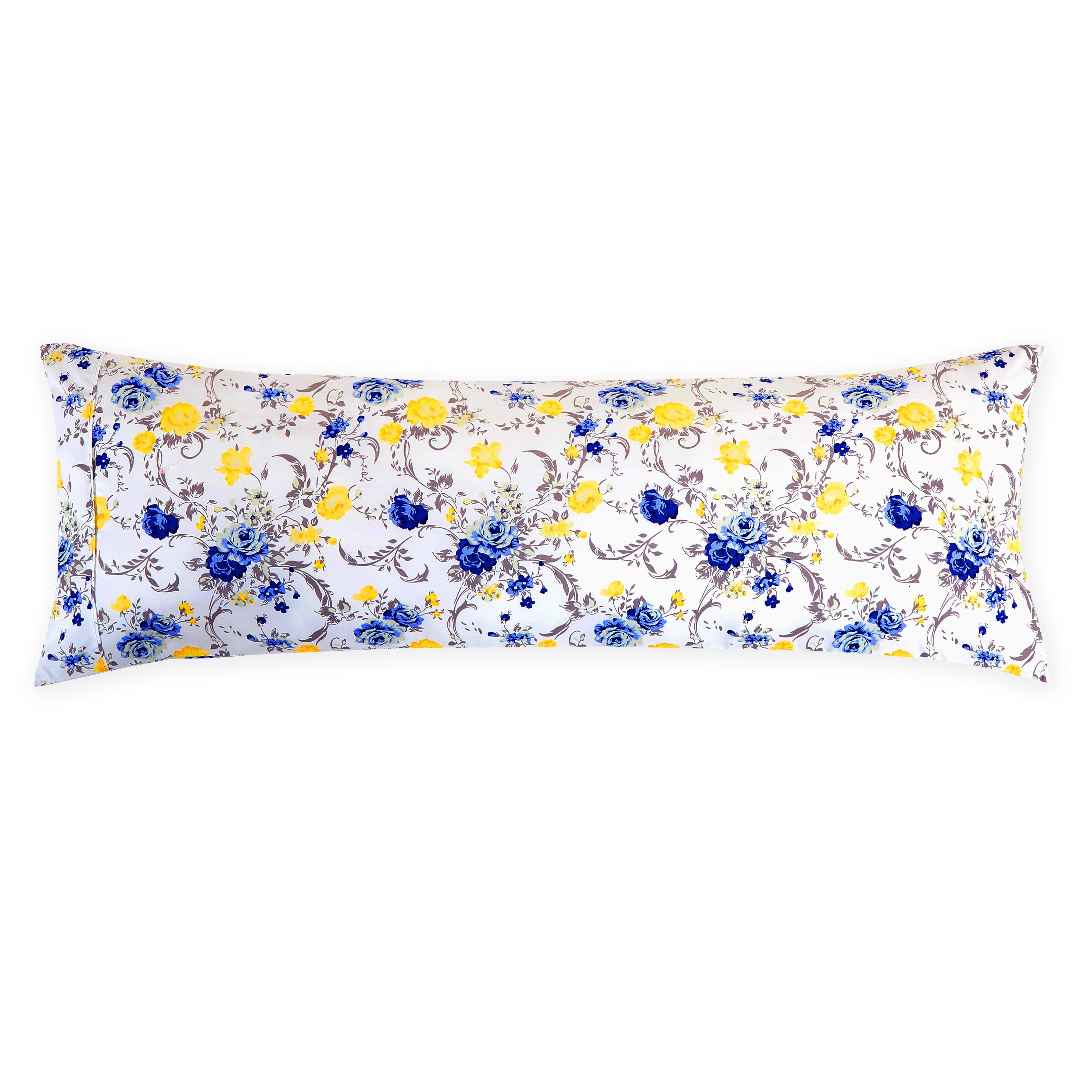 Set of 2 Floral and Stripe Pattern Pillowcases