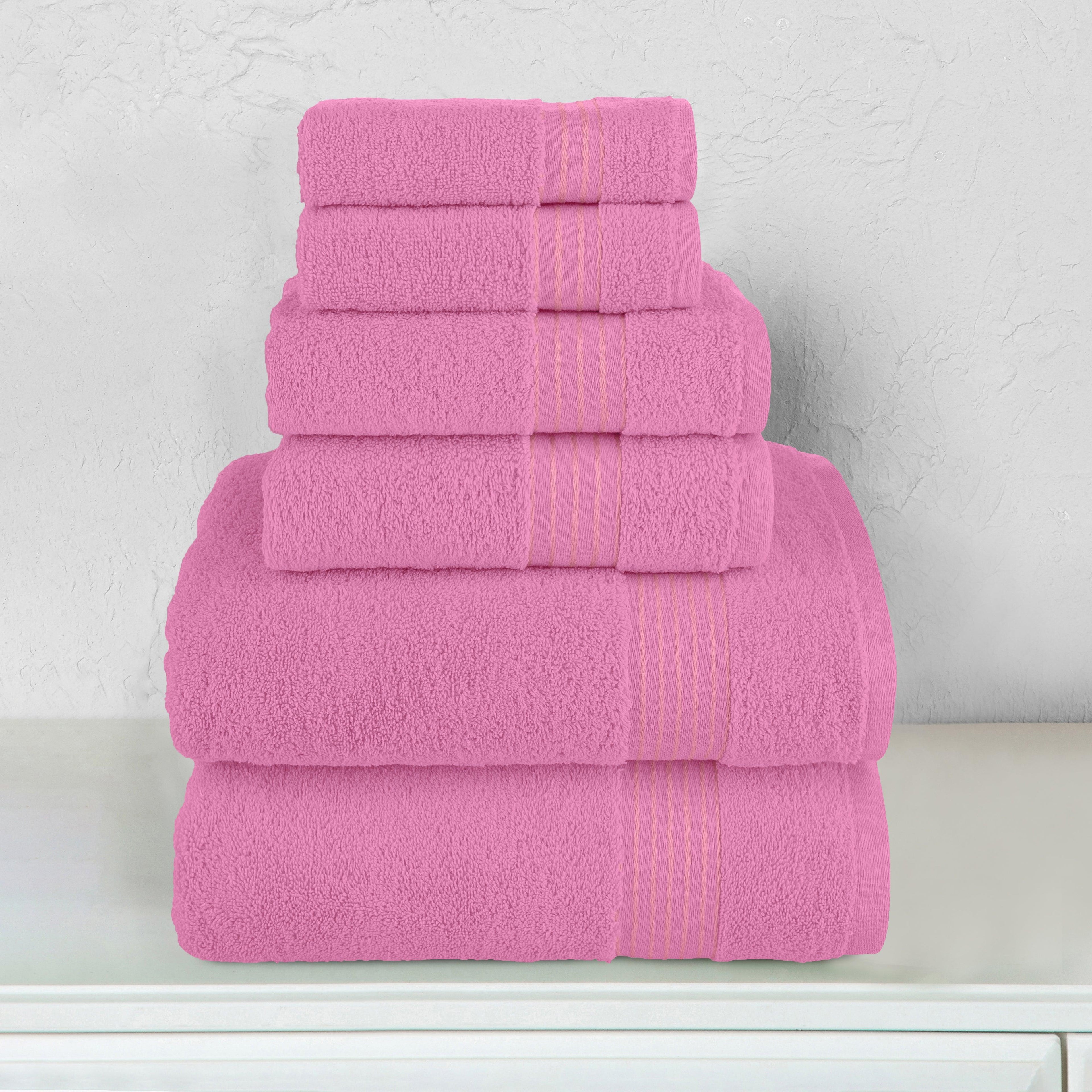 6-Piece Turkish Cotton Towel Set, 2 Washcloths, 2 Hand Towels and 2 Bath Towels