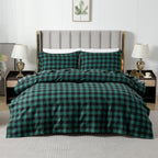 Buffalo Checkered Pattern - 100% Turkish Cotton Flannel, 4-Piece Flannel Sheet Set