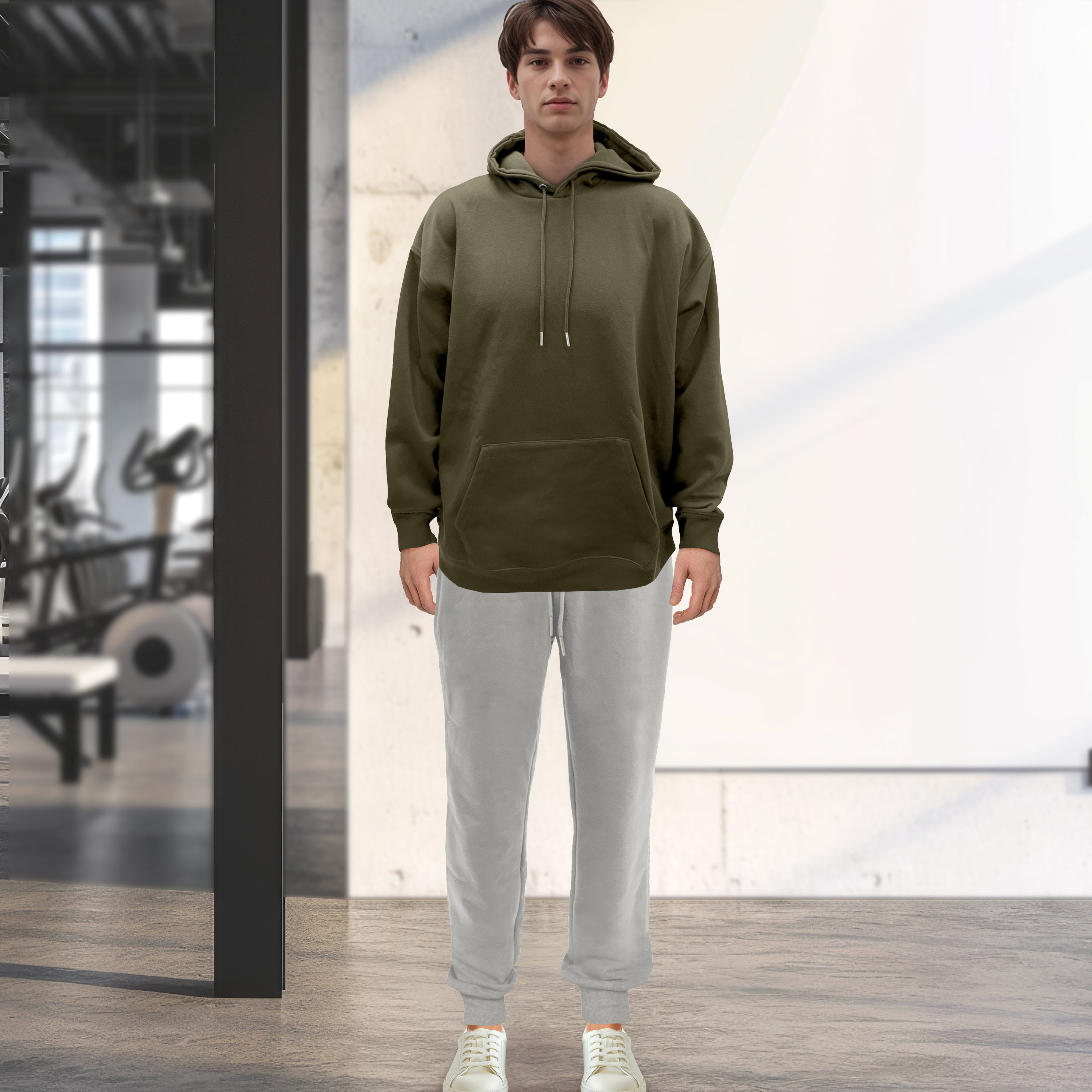 Cotton Active Men Tracksuit 2 Piece Set Athletic Jogging Sweatsuits
