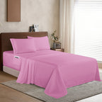 Extra deep 18-24 Inch Pocket 3 Line Embroidery, 4-Piece Sheet Set, Bright Shades
