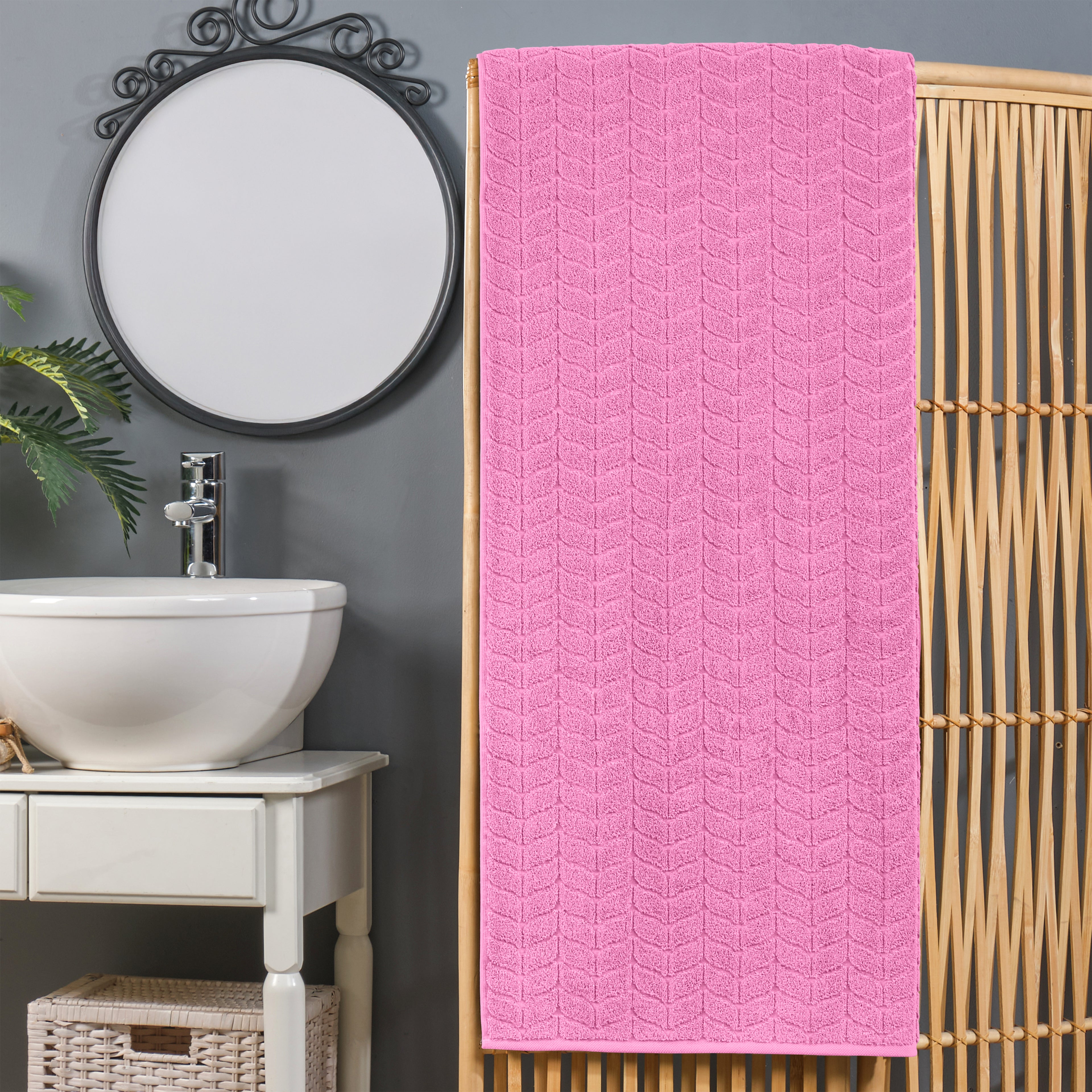 1-Piece Premium Turkish Cotton Braided Oversized Bath Sheet Towel 40 x 80 Inch