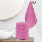 6-Pack Premium Turkish Cotton Corduroy Stripe Washcloths Set, 13 x 13 inch
