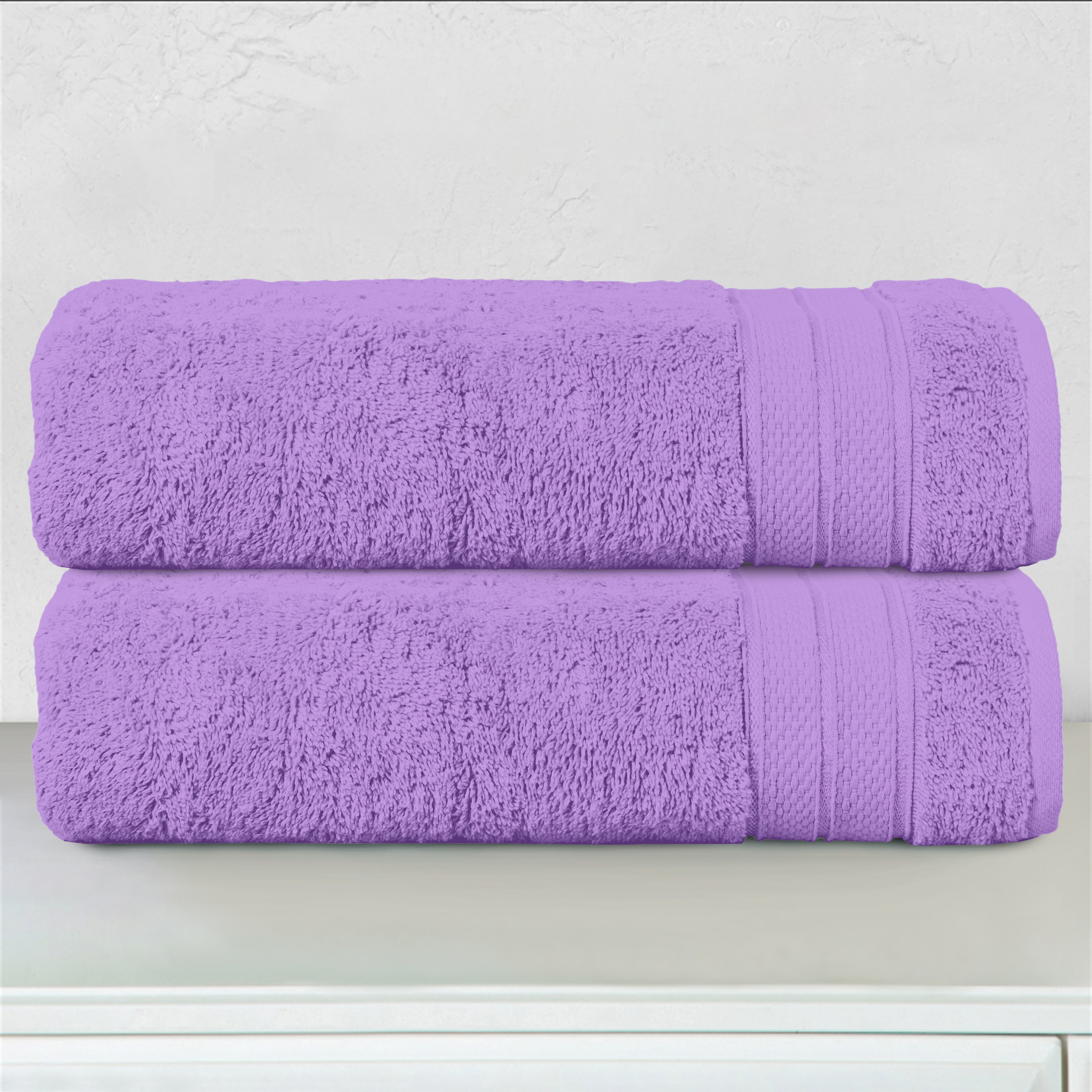 2-Pack Turkish Cotton Three Line Popcorn Bath Towel Set, 27 x 54 inch