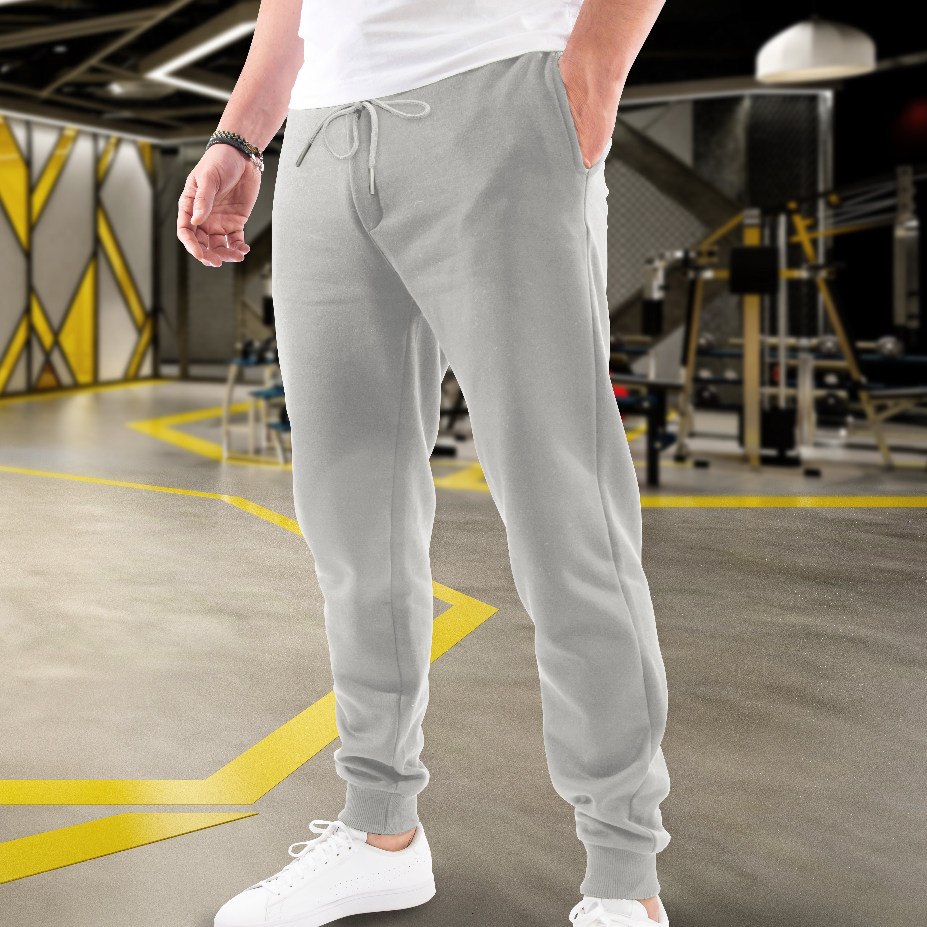Casual Men Cotton Fleece Jogger with Pockets