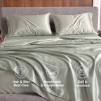 Fine 4-Piece Silky Satin Sheet Set, Bright Shades