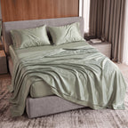 Fine 4-Piece Silky Satin Sheet Set, Bright Shades