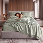 Fine 4-Piece Silky Satin Sheet Set, Bright Shades