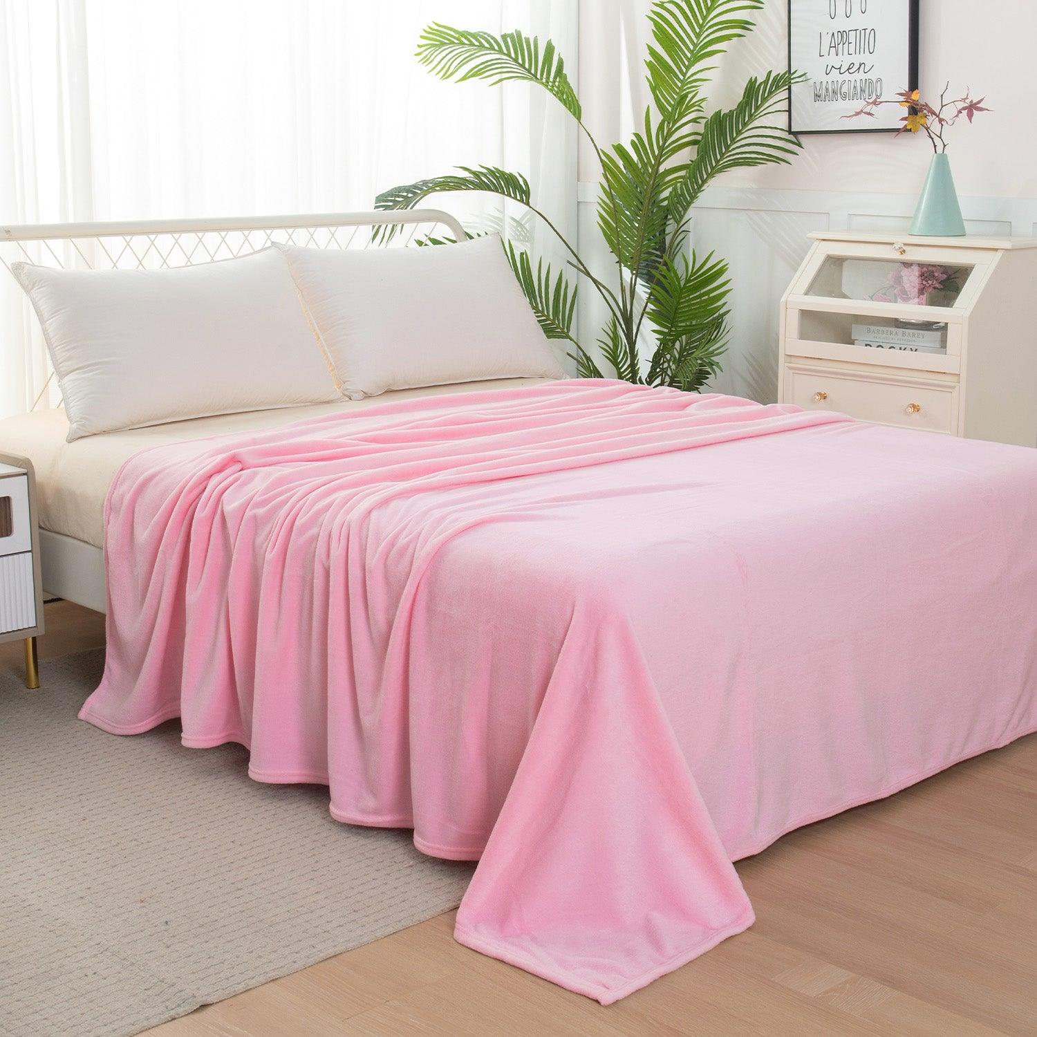 Velvet Plush Fleece Blanket Solid Color Design - Velour Blanket
